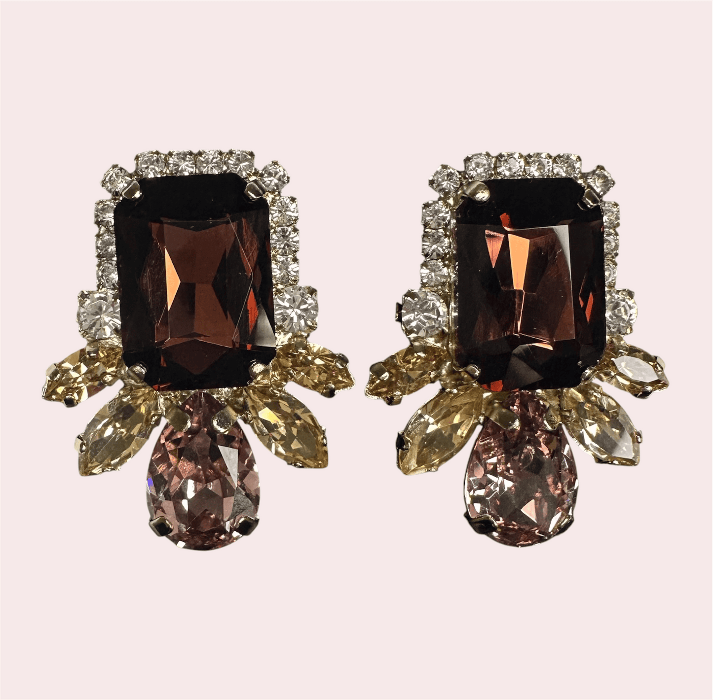 Veneto Crystal Brown Swarovski oorbellen 